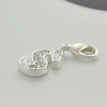free shipping simple and stylish crystal alphabet s t v w y pendant