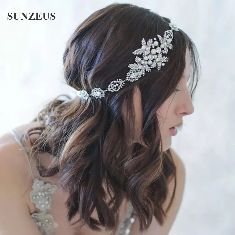 

Hot Selling Crystal Pearls Head Chain Bridal Hair Sash Wedding Accessories Bridal Hats SQ069