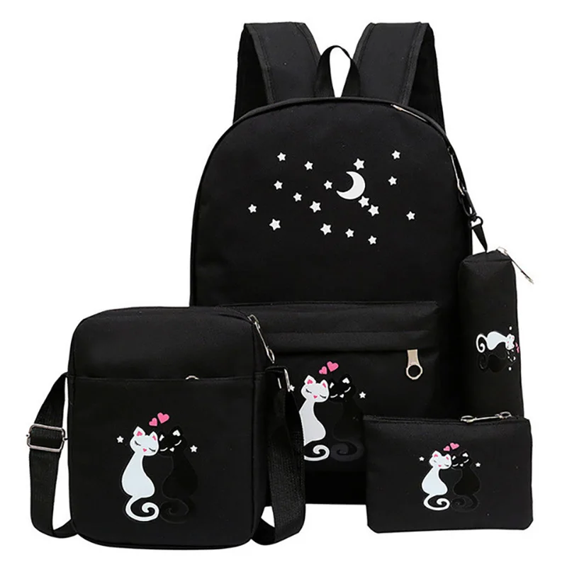 4 piezas mochila niños mochilas escolares para niñas niños lona mochila moda niños mochila adolescente Linda mochila Niño 4 piezas mochila niños mochilas escolares para niñas niños lona mochila moda niños mochila adolescente Linda mochila Niño
