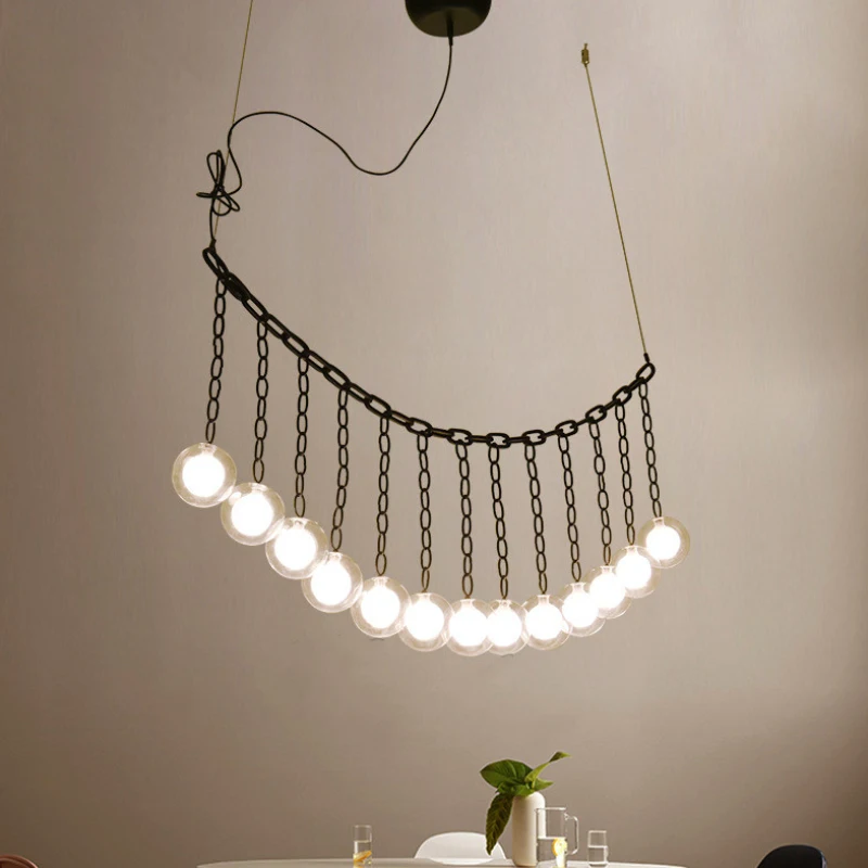

Retro 13 Balls Led Foyer Pendant Lights Chain Loft Deco Restaurant Pendant Lamp Parlor Hanging Light Fixtures Nordic Luminaire