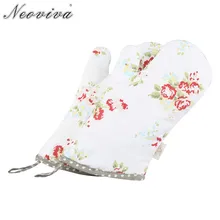 Neoviva холст покрытием духовки митенки для малыша набор из 2 цветов Nitong Roses Pad варежки для кухни барбекю перчатки Guante Horno Luva