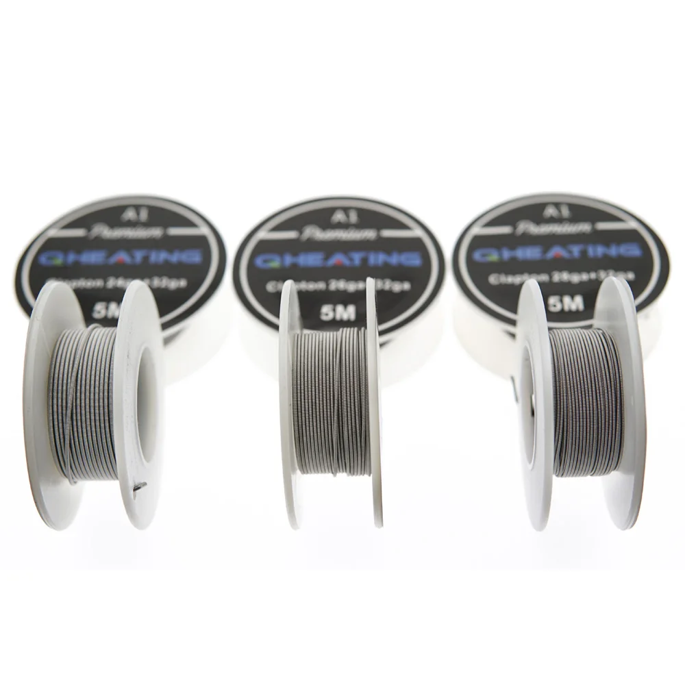 

Qheating 5m/roll A1 Clapton Wire for RDA RBA Rebuildable Atomizer Heating Wire Prebuilt Coil Clapton Coil fused clapton 26g+32g