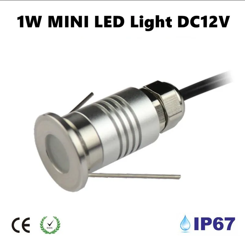 16pcs 1W CREE Led Underground Light Outdoor Indoor Mini Condensing Ground Lamp Landscape Lighting IP67 DC12-24V Free Shipping | Лампы и