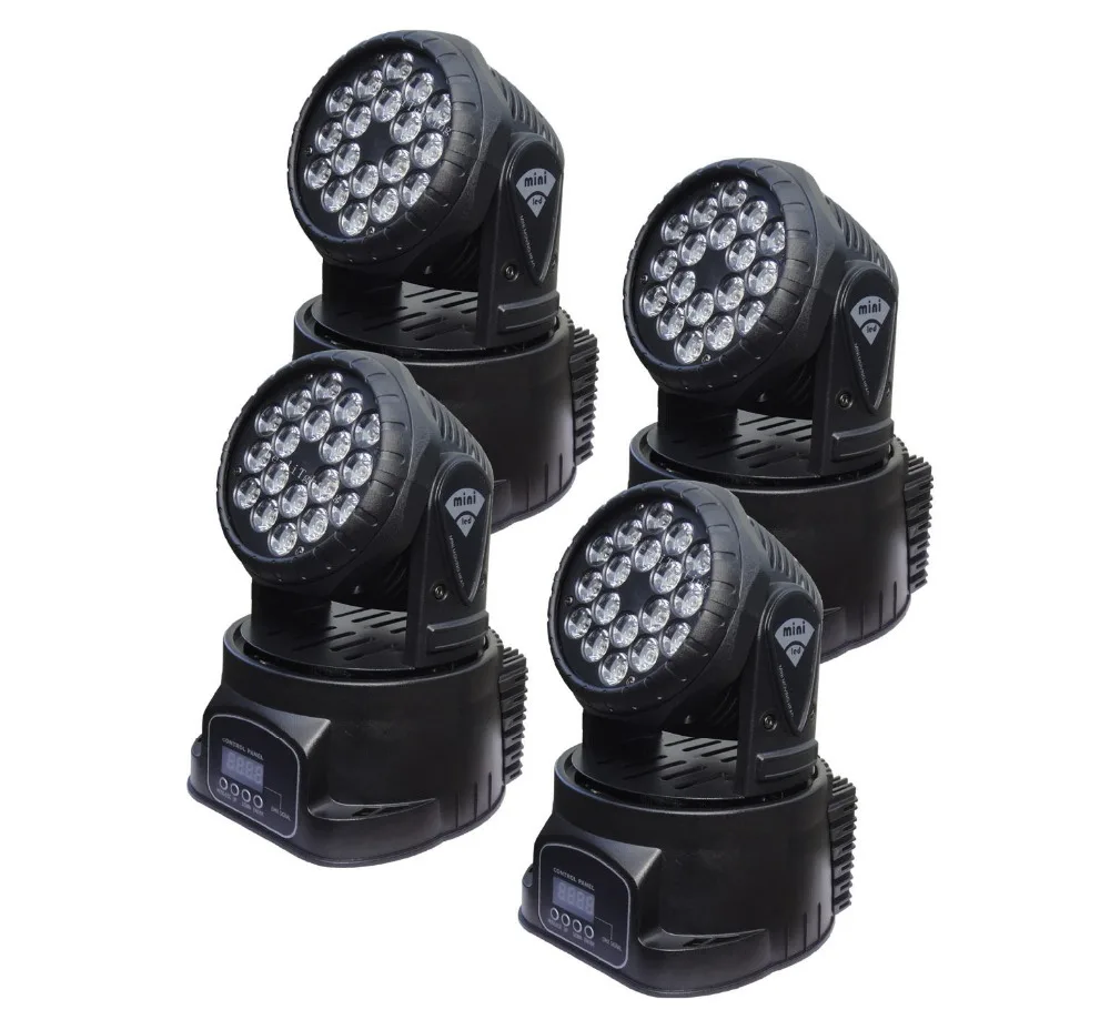 4 шт. горячая Распродажа Qwash Club DJ 18x3 Вт RGB Pro Китай светодиодный мини-подвижный