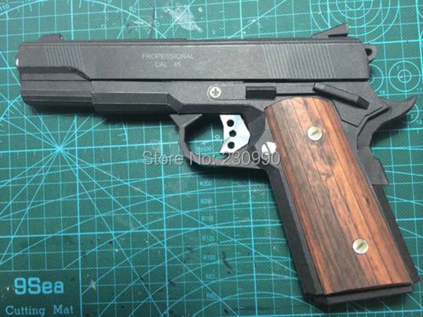 Новинка 2в1 Glock18 M1911 Бумажная модель игрушечного пистолета Рисование страниц 3d diy военная бумажная головоломка 3D бумажная модель Косплей оружие игрушка