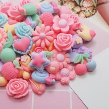 Модные корейские кабошоны из смолы для скрапбукинга конфет Сердце цветок девушки смолы Детские аксессуары Diy