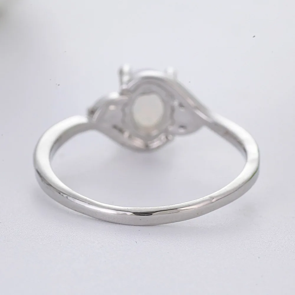 Twilight Moonstone Ring Wedding Party Ring Silver Color Jewelry Couple Love Rings for Women Accessories Anillos O5C119