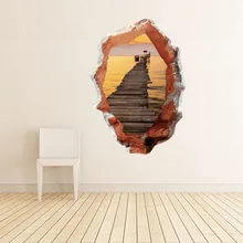 Наклейка s сломанные стены Сумерки пирса 3d стикер стены a4 клейкая бумага наклейка на стекло для ванной индивидуальные, для окон пленка banco imobiliарио