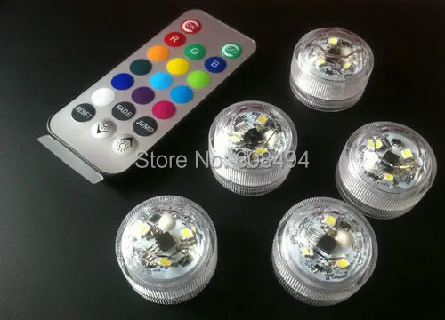 3528smd чай свет с дистанционным управлением floralyte погружной ваза свечи лампы 3 светодиода Свадебная вечеринка Декор-изменение цвета