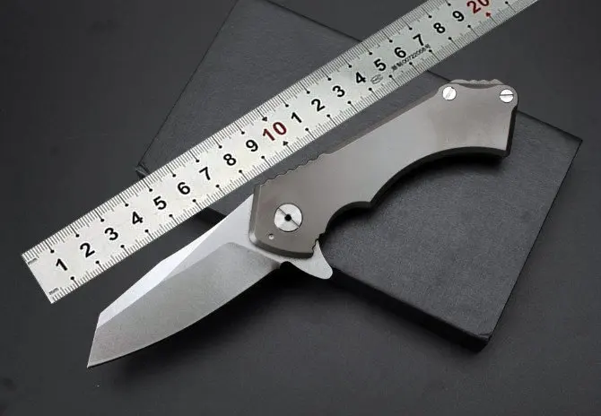 Дешево Поле Кливер Radknives складной карманный Ножи D2 Сталь, камень мыть лезвие, TC4 Титан сплав ручка шарик подшипника охотничьи ножи