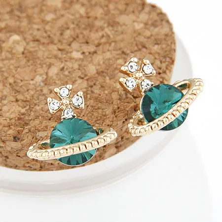 

Free shipping Fashion Jewelry Saturn star earring crystall stud for women