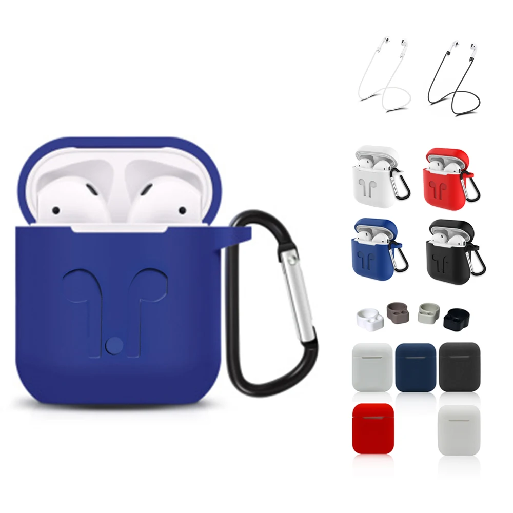 

Soft Silicone Bluetooth Wireless Earphones Case For AirPods Waterproof Protective Cover Skin Accessories for iphone7 8 Headset