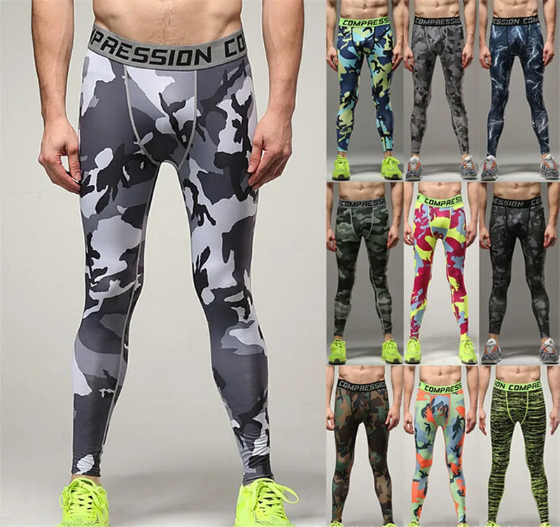 Buy Camouflage tight pants men's sports compressed