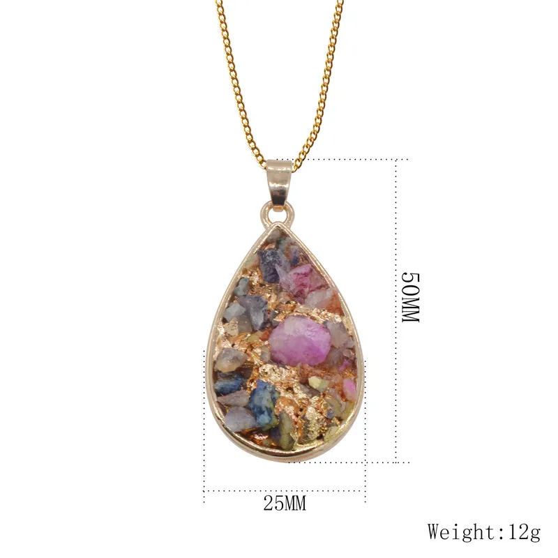 

Colorful Natural Chip Stone Pendant Heart Triangle Square Shape Crystal Quartz Pendan For Necklace Earrings Man Women Jewelry
