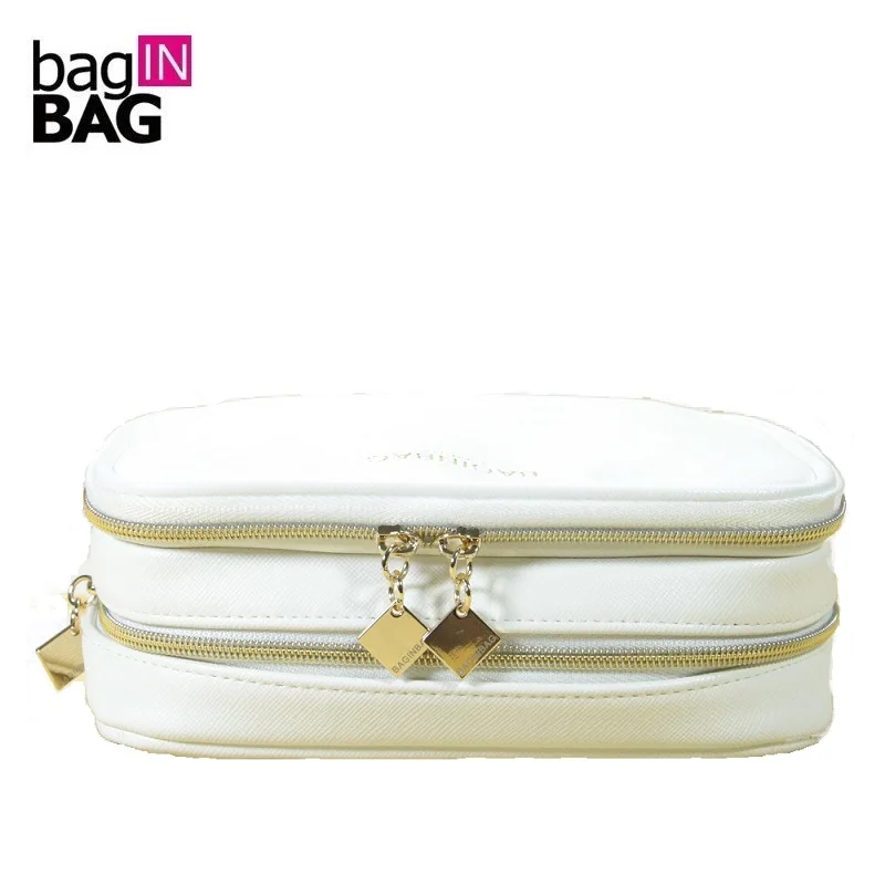 

Double Layer Cosmetic Bag with Compartments Multifunctional Storage bag PU Leather Makeup Organizer Bags About 18*11*7cm