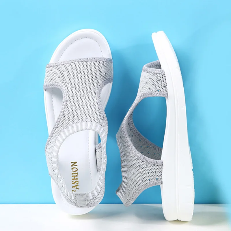 

2019 Summer women fashion wedges sandals breathablewild weaving women's shoes comfortable mesh casuals shoes large size 35-43