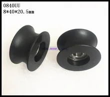 6 unids/lote 0840UU 0840 UU 8*40*20,5mm ranura Polea guía sellado Cojinete de bolas de carril nuevo