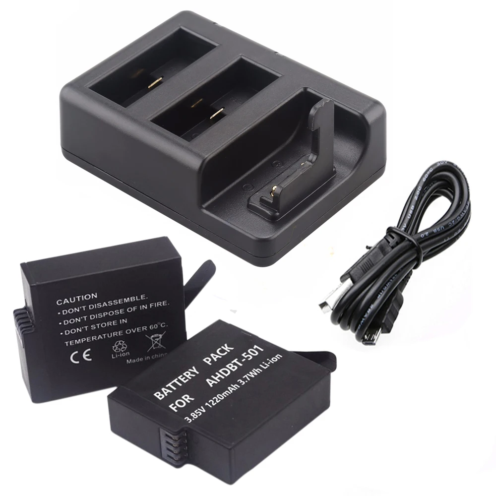For GoPro Hero 6 5 Remote and AHDBT-501 Battery 3 Slots Charger W Waterproof WiFi Remote Control Accessories For GoPro Hero 56 (4)