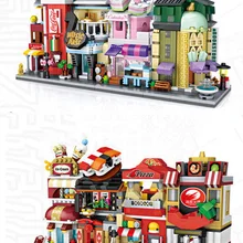 LOZ блоки милые мини уличный магазин детские развивающие игрушки маленький магазин brinquedos Модели Строительные кирпичи подарки для девочек 1621-1628