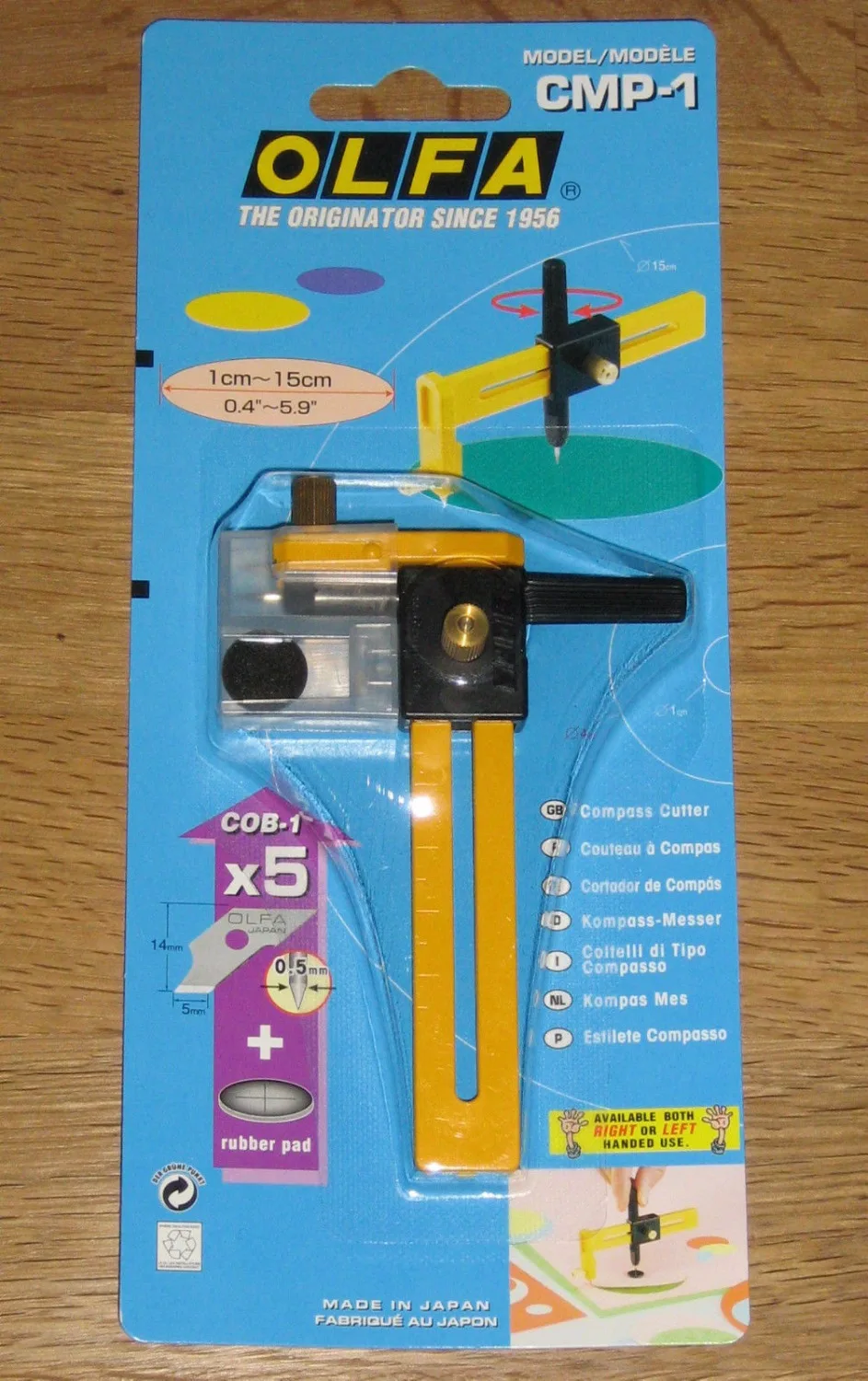 

Original Olfa Compass Cutter CMP-1 Sewing Craft cuts Fabric Paper + 15 Blades COB-1 Fast free shipping