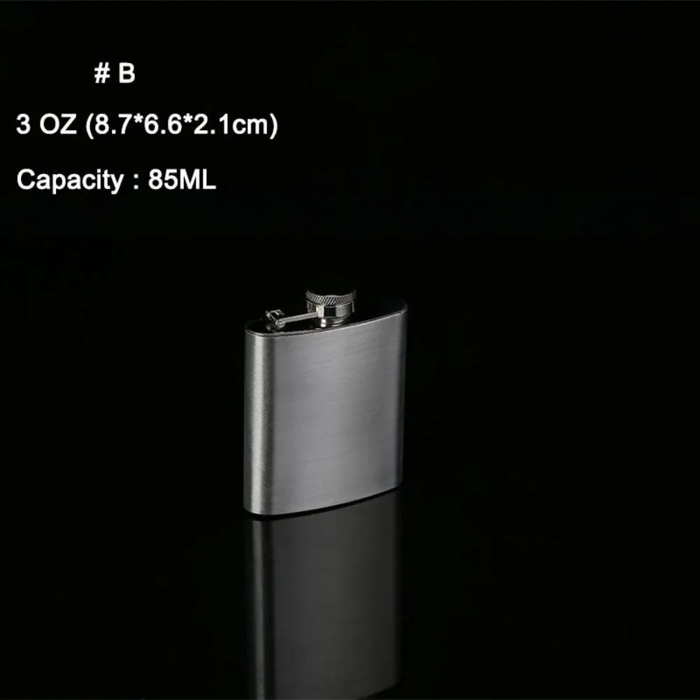 Portable 1/3/4/5/6/8/9/10oz Stainless Steel Wine Pot Hip Liquor Whiskey Alcohol Flask Cap and Funnel Hip Flask - Цвет: B