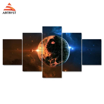 

Artryst Earth Planet Paintings For Living Room Wall Art Canvas Painting Outer Space Modern decoracion Decorative Poster LC036