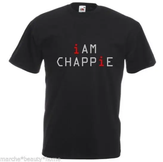 Мужская футболка i am chappie, черная свободная, подходит для fotl, большая, made2order, фильм 2019, модная футболка, 100% хлопок, футболка