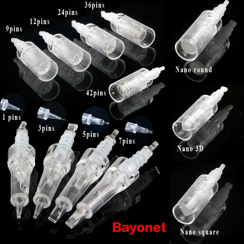 

5Pcs Bayonet Cartridge Replacement Needles for Electric Auto Microneedle MYM/M5/M7 Derma Pen Eyebrow Eyeliner Tattoo Nano Tips