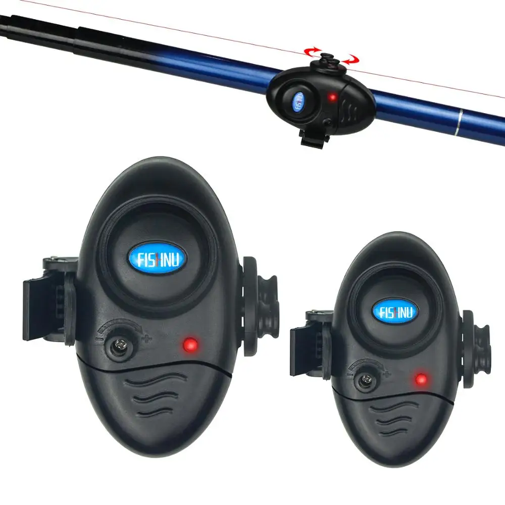 

FISHNU Sound LED Fishing Bite Alarms Voice Adjustable Fish Baite Bells Clip On Fish Rods No Noise Fishing Indicator