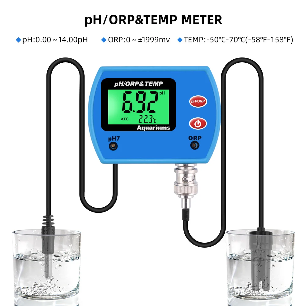 Yieryi Профессиональный PH/ORP TEMP 3 в 1 мультипараметрический тестер качества воды цифровой ЖК-дисплей онлайн мониторинг прибор для измерения PH для аквариума