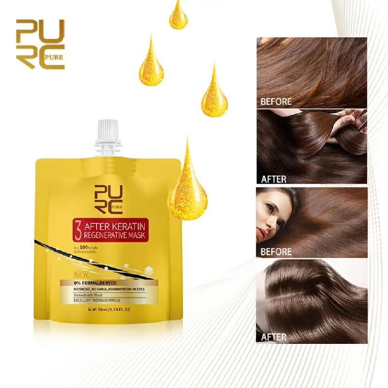 

50ml PURC Keratin Treatment Zero Formaldehyde No Irritation No Smoke Repair Straighten Damage Hair