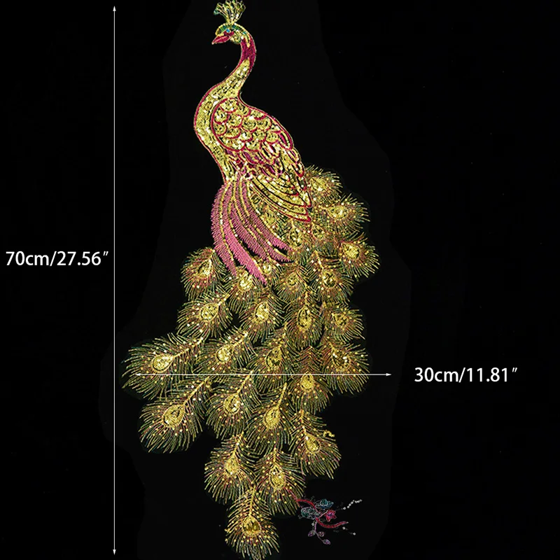 DIY павлин цветок блестки вышитые патчи для одежды аппликация вышивка цветок свадебное платье швейная отделка декор одежды
