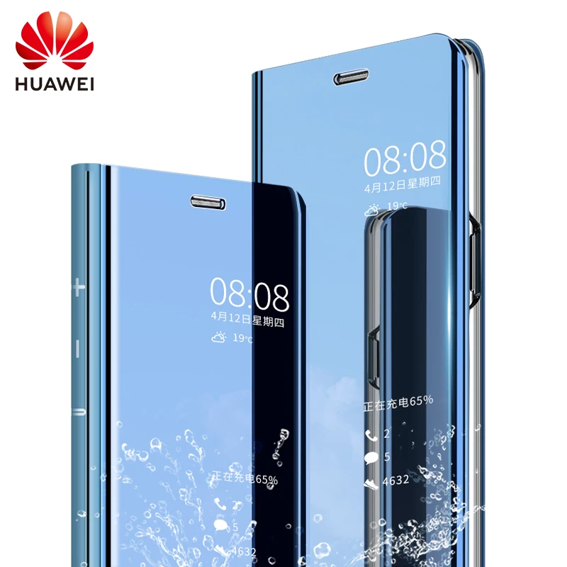 

Huawei Mate 20 P20 P30 Pro case silicone smart phone cover flip mirror view magnetic Huawei Mate20 P 20 30 case 360 shockproof