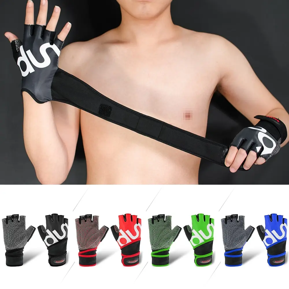 Sport Fitness Weight Lifting Gym Gloves Body Building Training Half Finger Glove Workout Wrist Wrap Exercise Glove for Men Women