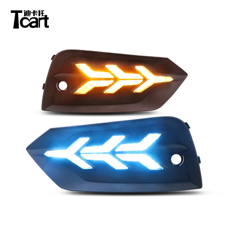 

Tcart 1set For Volvo XC60 2018 2019 Dynamic Turn Signal car flashing DRL Daytime Running Lights turn signal 12V Daylight