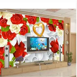Beibehang обои Европейский краткое спальня настенные фрески Роза отражение бесшовные 3D ТВ фон обои для гостиной