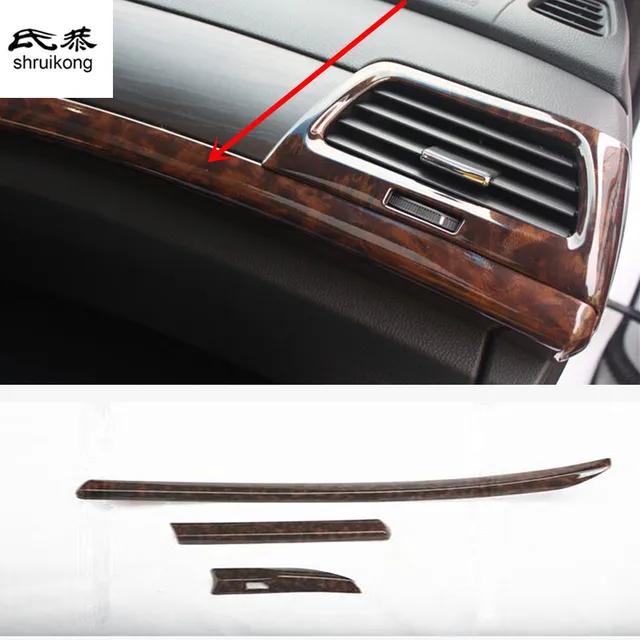 Free Shipping 3pcs Lot Wooden Lines Front Center Console Beam Car Free Shipping 3pcs Lot Wooden Lines Front Center Console Beam Car Accessories For 2008