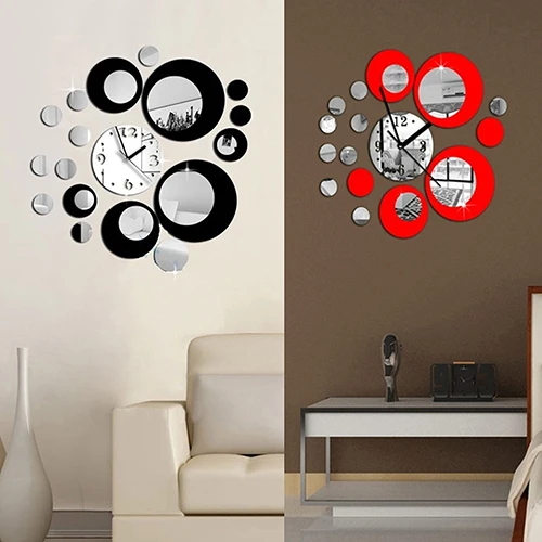 

ZOOYOO Acrylic Clock Design Mirror Effect Mural Wall Sticker Fashion Home Decor Craft Drop Shipping
