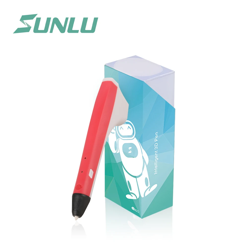 SUNLU M1 3D Ручка с 100~ 240 В 2A PLA PCL нити 3D ручки с 2 петлями 5 метров PLA нити Crazy 3D Ручка желтый - Цвет: M1 3D pen (Red)