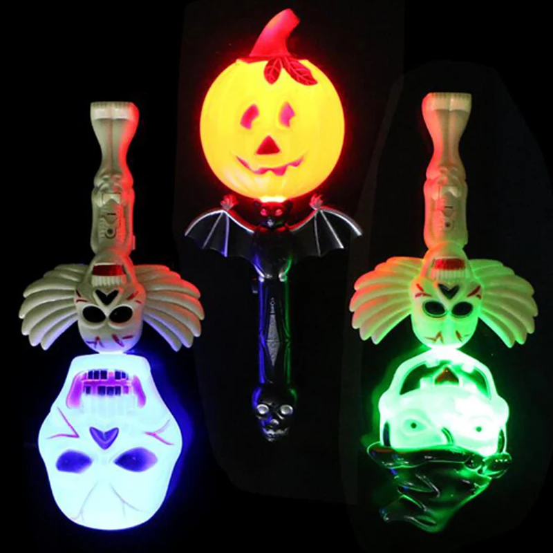 LED Light Ghost pumpkin Stick Wands Rave Cheer Party Flashing Glow Stick Light Sticks halloween decoration Glow Party Supplies (1)