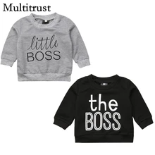 Бренд Multitrust для новорожденных мальчиков и девочек, черный, серый свитер, топы, футболка, свитер, одежда, осень, От 0 до 5 лет