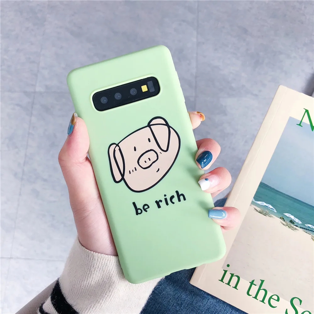 Cute Pig Case For Samsung Galaxy S10 S10e S9 S8 Note 9 8 Cover Soft Silicone TPU Phone Cases For Samsung S9 S8 S10 Plus S10+     (16)