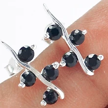 Оригинальные серьги с черным ониксом, Серебро 925 пробы, 2,1 г, ER2150-Bonyx, новинка