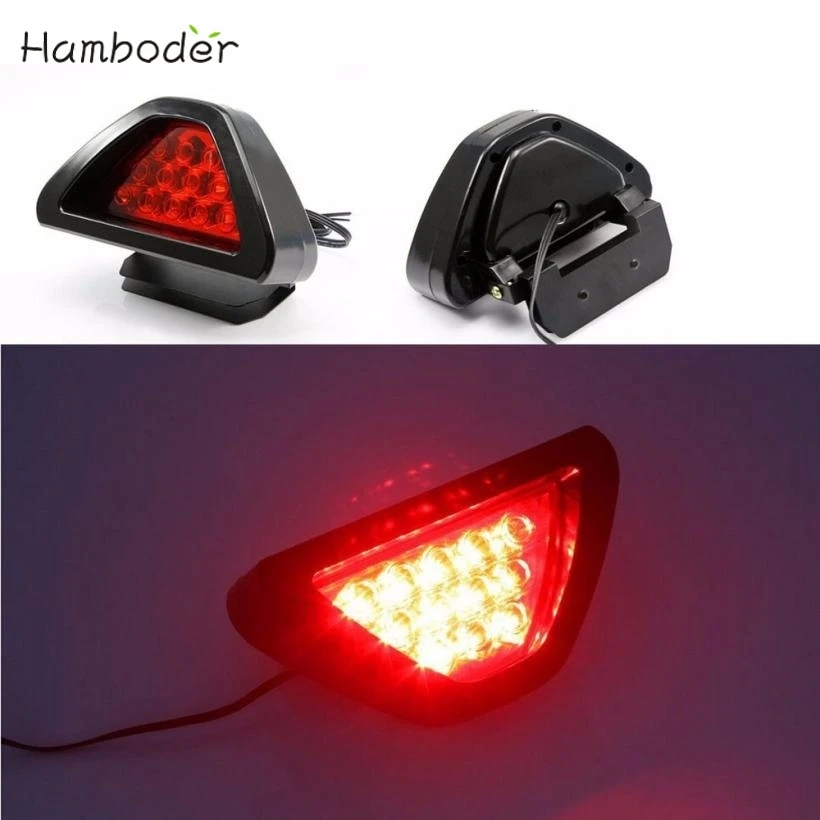 

MA 14 Hot Selling Fast Shipping LED lighting Universal F1 Style 12 LED Red Rear Tail Third Brake Stop Safety Lamp Light
