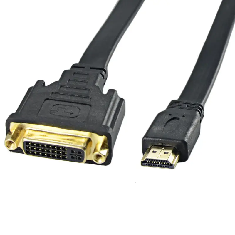 Danspeed позолоченные для мужчин и женщин M/F HDMI/DVI 24+ 5 Pin плоский кабель для HDTV DVD разъем для ЖК дисплея адаптер Длина 30 см