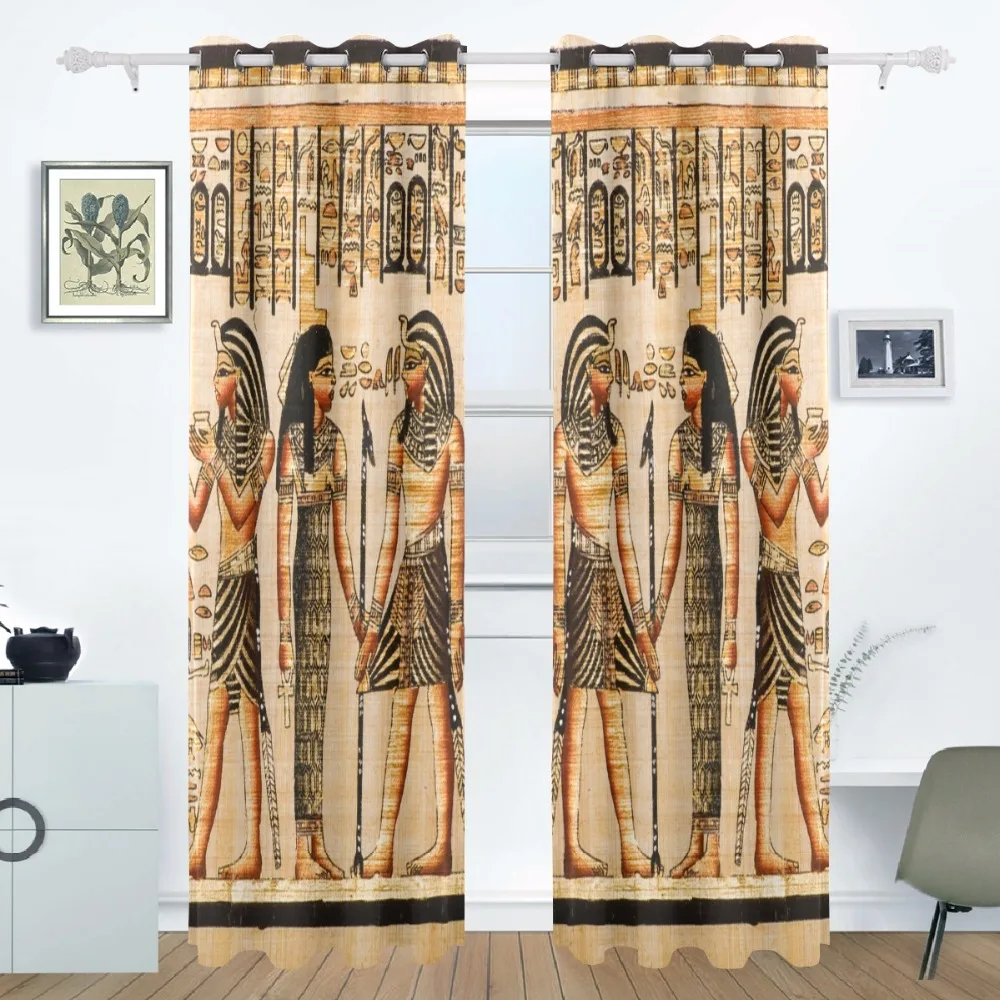 2017 Ancient Egypt Art Curtains Drapes Panels Window Blackout Curtain