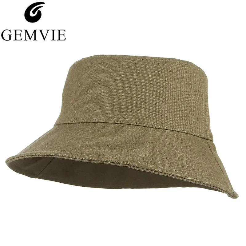 

GEMVIE Summer Hat for Women Bucket Hat Foldable Breathable Cotton Flat Top Fisherman Hat Outdoor Sunhat Beach Hat Adjustable