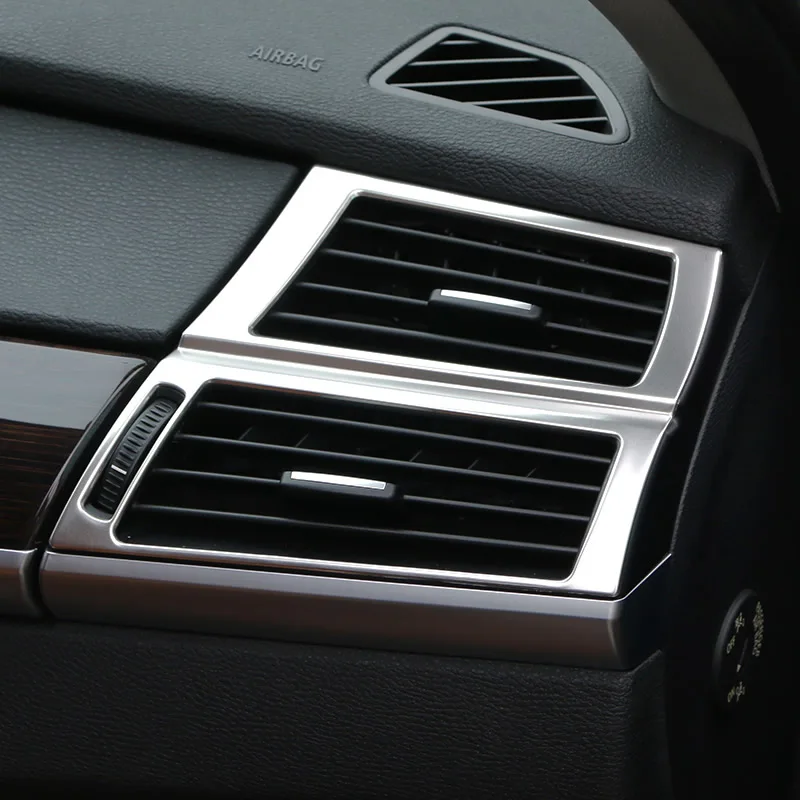 Автомобильный Стайлинг приборной панели кондиционер розетка рамка украшения интерьера вентиляционные отверстия Крышка Накладка для BMW X5 X6 E70 E71 2008