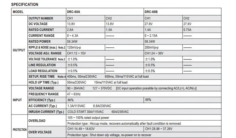 DRC-60A 60 Вт 13.8V2.8AV Поплавковый Тип зарядки источник бесперебойного питания постоянного тока Руководство Ming weft безопасный источник питания