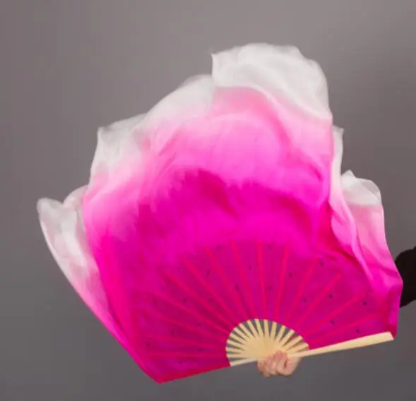 

Pink White Gradient Sequin Fan Veil 1 Pair( 1L+1R) Dancer Performance Show Props Yangko 76cm Big Size